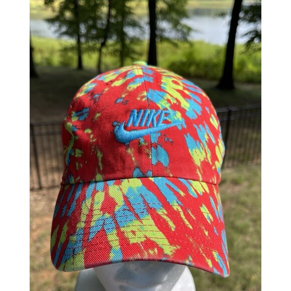 Nike Other - Nike Court Heritage86 Hat Multicolor Tie Dye Cap Adjustable RN 56323 Blue Swoosh